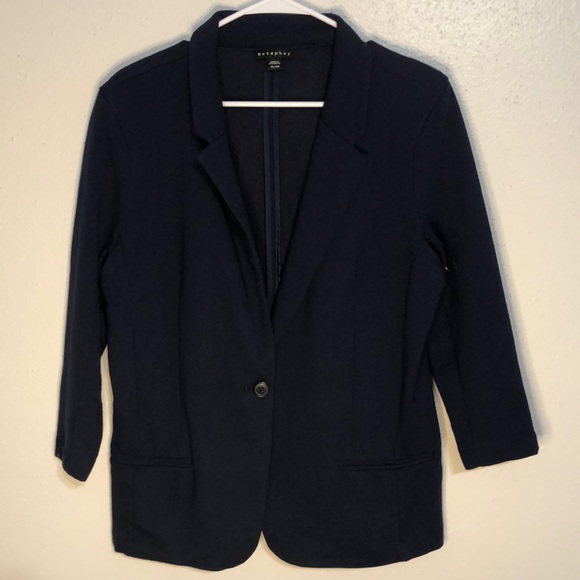 Metaphor navy blazer size XL button closure cotton blend NWOT - Picture 1 of 6